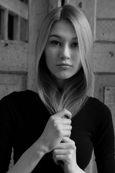 Blond young woman - Фото, изображение