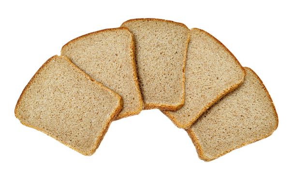 rebanadas de pan aisladas sobre fondo blanco - Foto, imagen