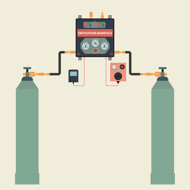 Distribuční systém plyn - Vektor, obrázek