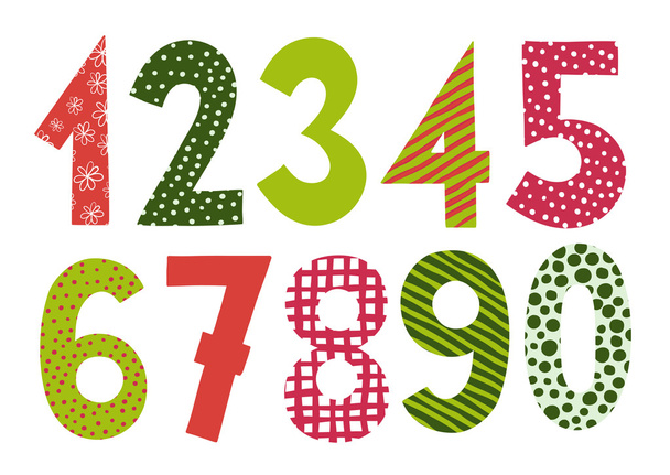 Set of numbers 0-9 letters vector.  - Vector, Image