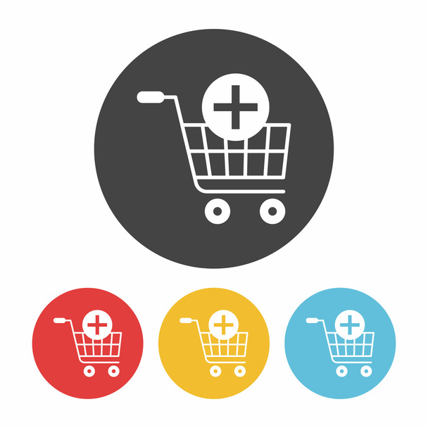 shopping cart icon flat design black - Вектор,изображение