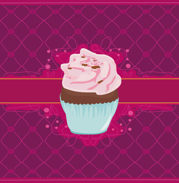 Padrão encantador com cupcake
 - Vetor, Imagem