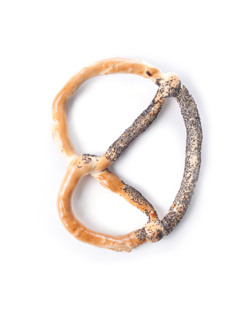 baked pretzel on white - Photo, Image
