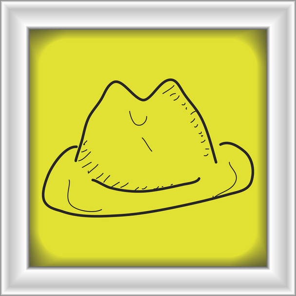 Απλή doodle του ένα καπέλο - Διάνυσμα, εικόνα