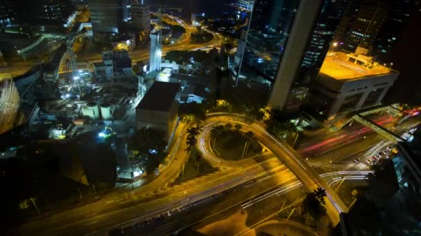 Nachts reger Verkehr in Hongkong - Filmmaterial, Video