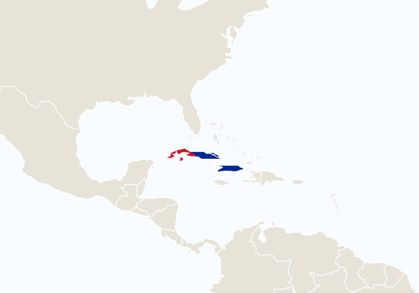 強調表示されたキューバ地図南アメリカ. - ベクター画像