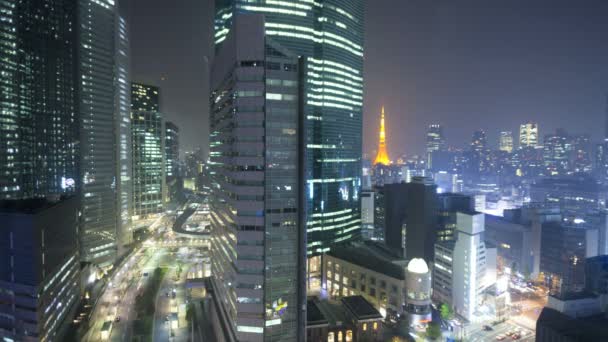 Time-lapse van Tokio stad bij nacht  - Video
