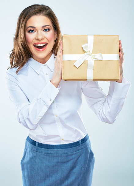 woman with gift box - Photo, image