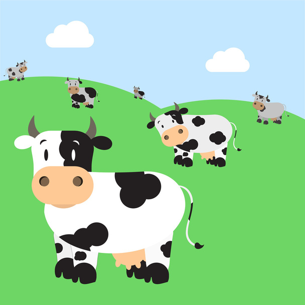 Herd of cattle - Vector, Image