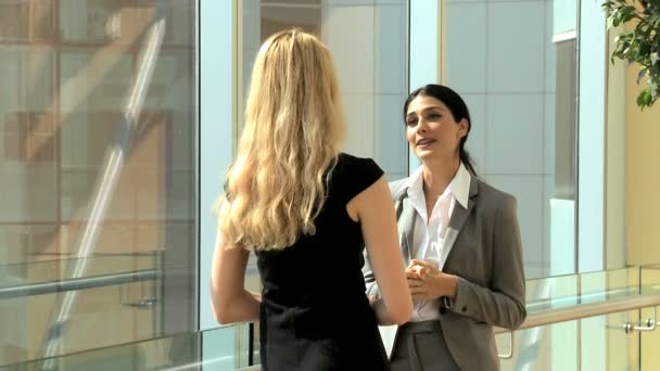 Treffen der Geschäftsfrauen in Dubais Bürogebäude - Filmmaterial, Video