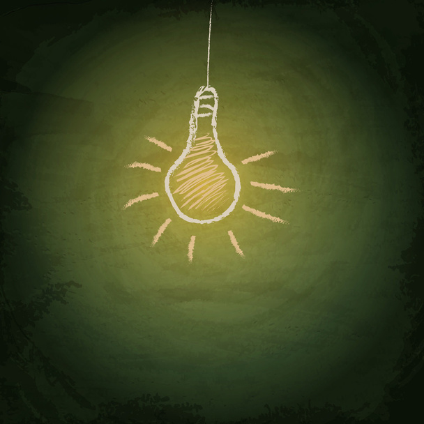 Chalkboard background with drawing lamp. Idea concept - Vector, Image