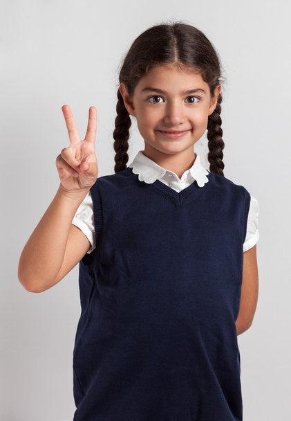 Cute little school girl - Foto, immagini