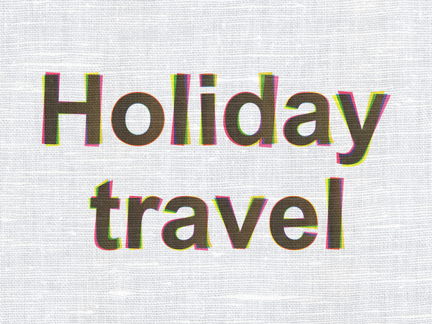 Vacation concept: Holiday Travel on fabric texture background - Foto, imagen