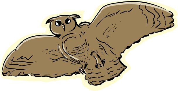 Орлиная сова в полёте
 - Вектор,изображение
