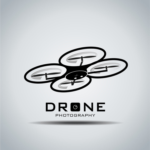 Drohne mit Action-Kamera, Logo-Vektor - Vektor, Bild