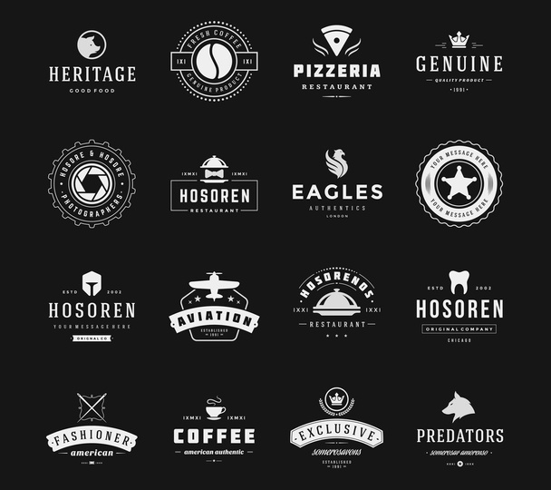 Vintage Logos Design Templates Set. Vector logotypes elements collection - Vektor, kép