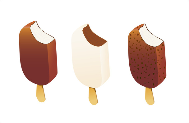 Ice cream covered with chocolate - Vector, afbeelding