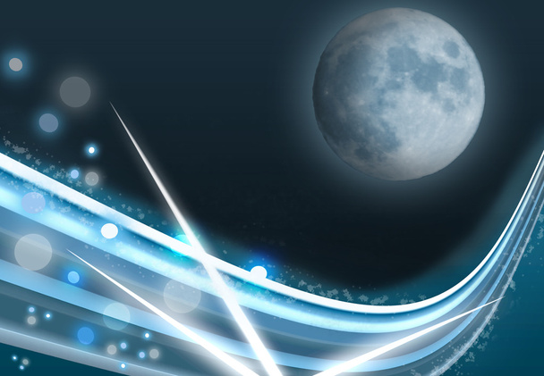 Голубая луна на абстрактном космическом фоне
 - Фото, изображение