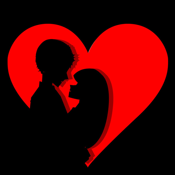Couple in heart - Vector, Image