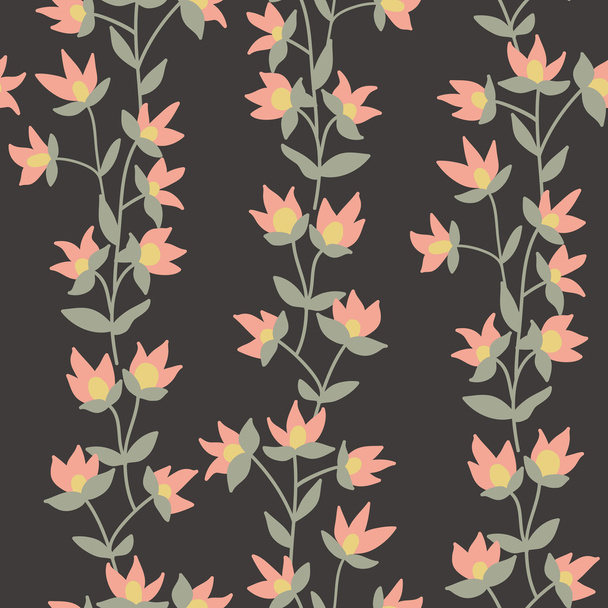 Floral vector pattern. Seamless doodle flowers. - Vector, afbeelding