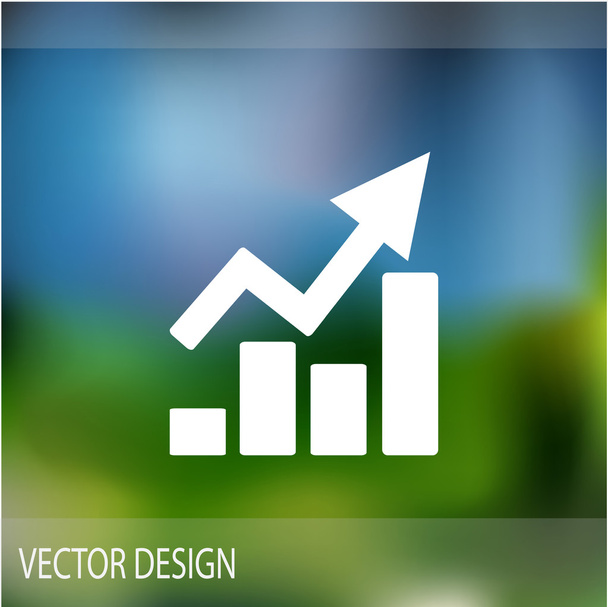 Rising graph simple web icon - Vector, Imagen