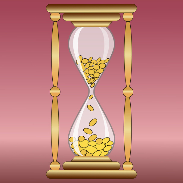Reloj de arena con dinero
 - Vector, imagen