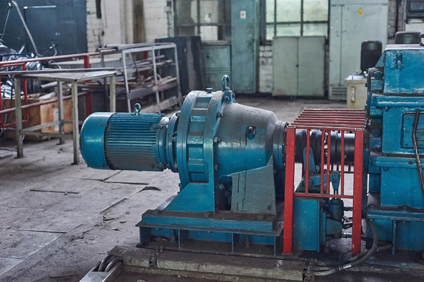 Electric actuator for industrial mill in workshop - Photo, Image