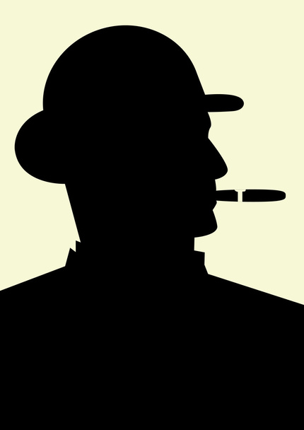 Gentleman smoking a cigar - Vector, Image