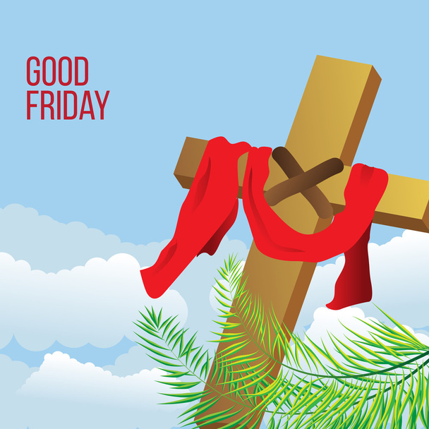Good Friday background concept with Illustration of Jesus cross. - Vector, Image