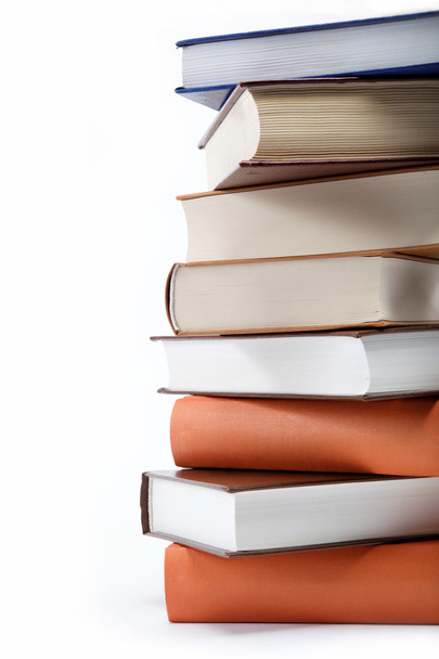 A stack of books on a white background. - Photo, Image