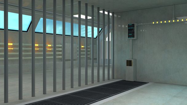 Φουτουριστικό εσωτερικό φυλακή - Φωτογραφία, εικόνα