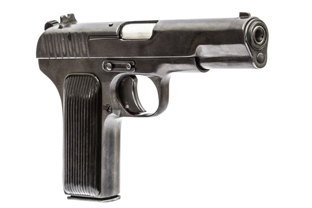 Pistola automática, aislada sobre fondo blanco
 - Foto, Imagen