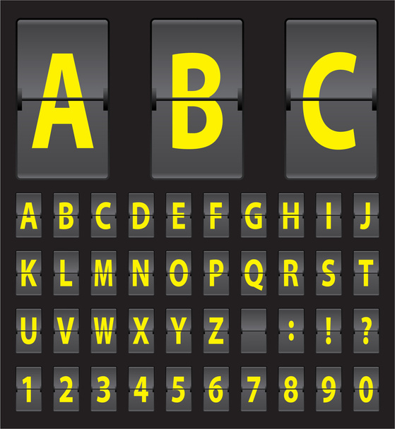 vector alphabet of black mechanical panel - Vektor, obrázek