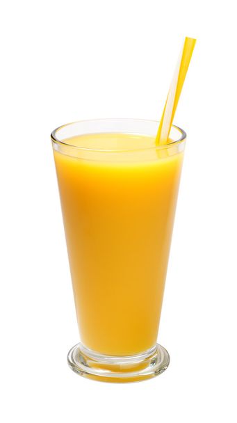 glass of freshly pressed orange juice isolated - Photo, image