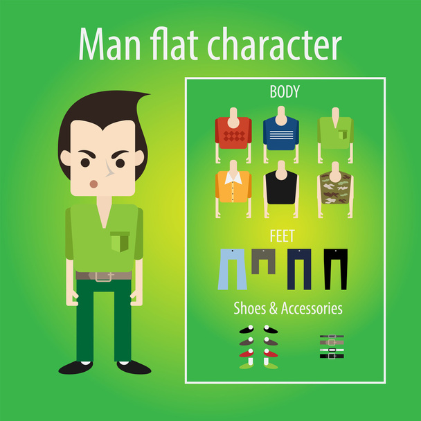 Stylish angry young student flat character - Vector, Image
