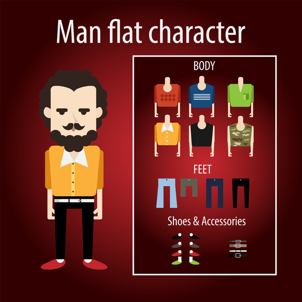 Adult stylish man angry hipster - Vector, Image