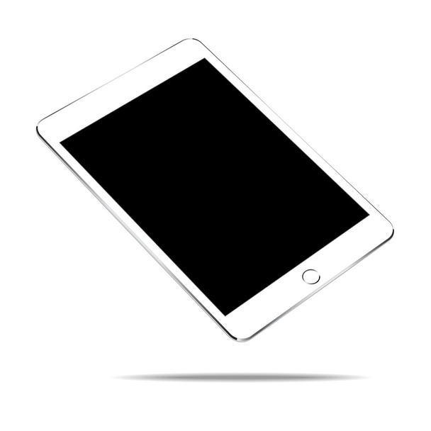 макет белый планшет изолирован на белом векторе конструкции - Вектор,изображение