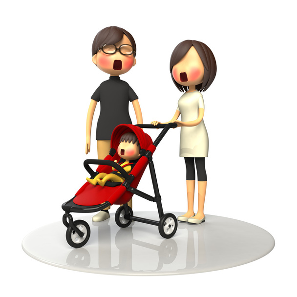 Parents and baby buggy - Photo, Image