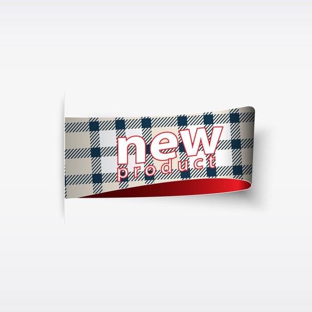 New product. plaid stickers and tags - Vektori, kuva