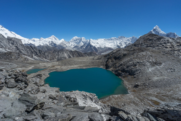 Top view of Kongma la pass, Everest region - Foto, afbeelding
