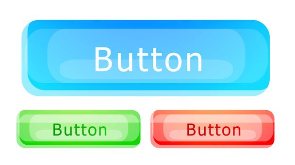 Vector glass button set - Vetor, Imagem