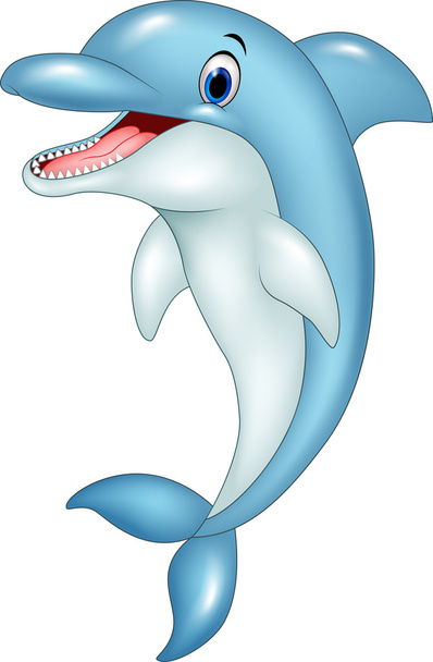 Karikatur lustiges Delfinspringen - Vektor, Bild