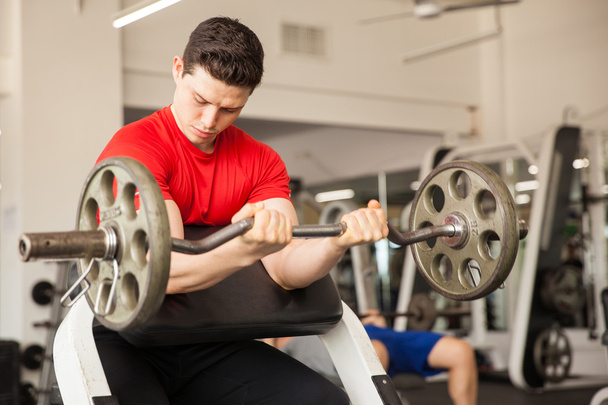 young man doing bicep curls - Photo, Image