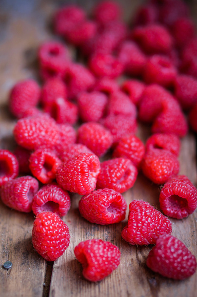 Closeup of fresh picked raspberries - 写真・画像