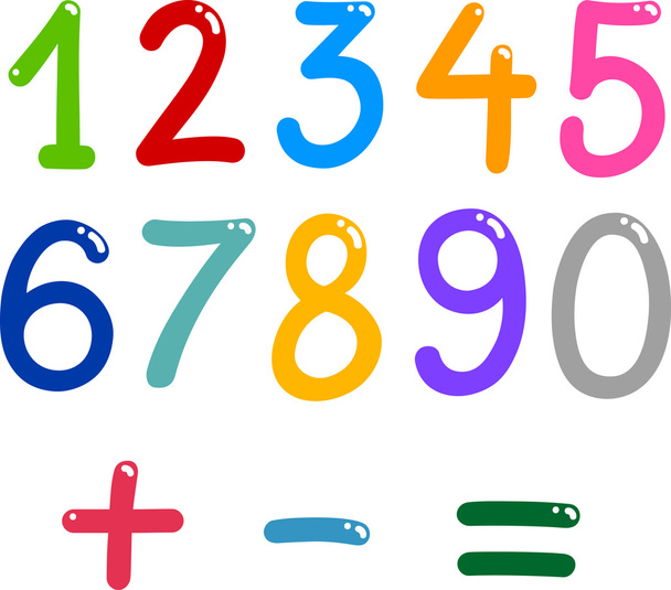 Numbers from zero to nine - Вектор,изображение