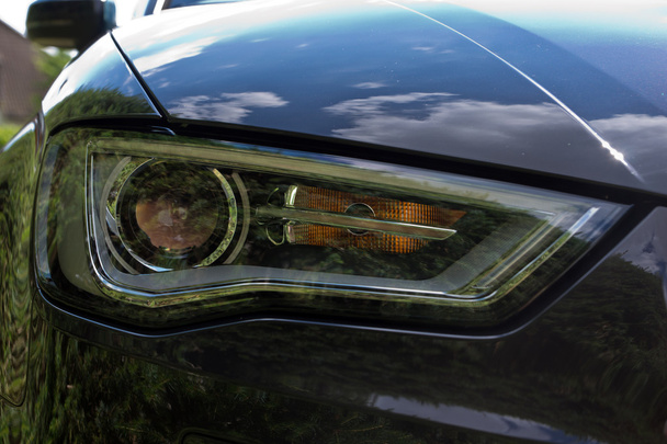 Closeup of car headlight - Photo, Image