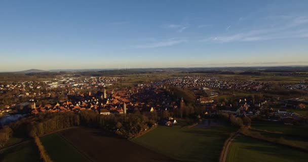 4K Aerial, Flight over landscape around small village in germany - Footage, Video
