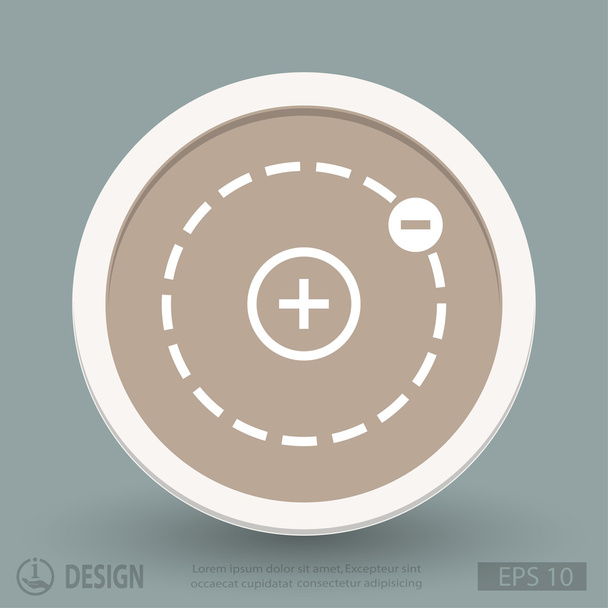 Atom flat design icon - Вектор, зображення