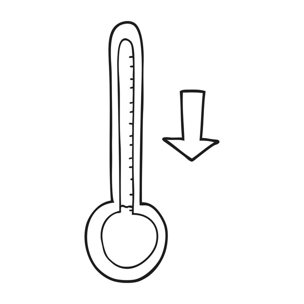 temperatura de queda de desenhos animados preto e branco
 - Vetor, Imagem