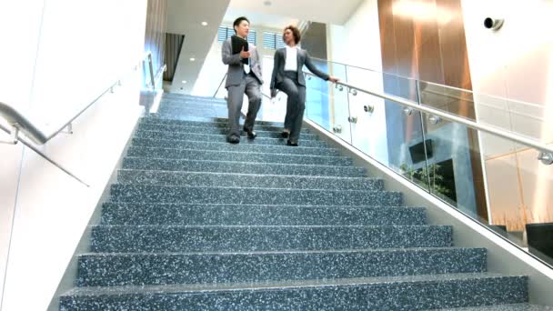 multi ethnic business people in office building - Footage, Video